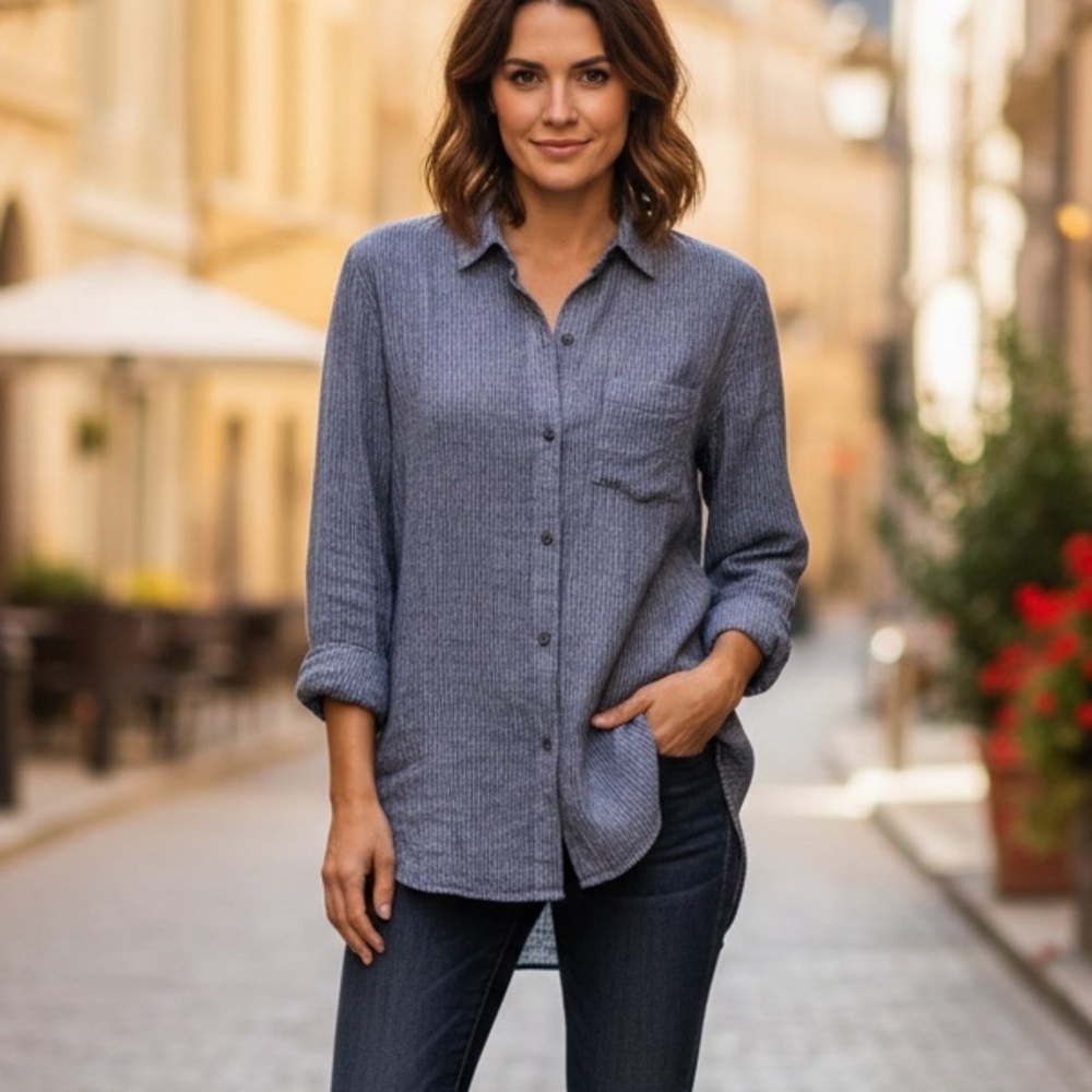 Rails Women's Blue Button-Down Shirt
